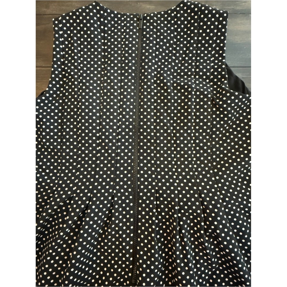 Anne Klein Black Dress with White Polka Dots Size 14W - Picture 11 of 16